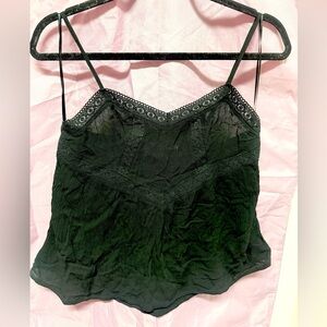 Hippie Rose Elegant Black Cami with Lace Detail